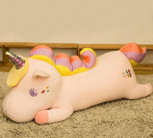 Единорог лежачий 60см (розовый)