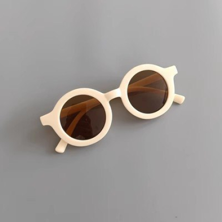 Очки солнцезащитные круглые айвори