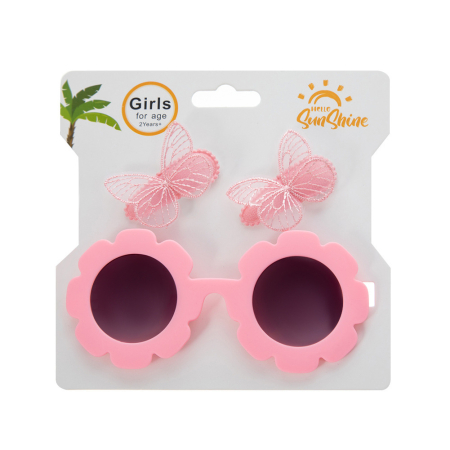 Набор очки + заколки. Розовый
