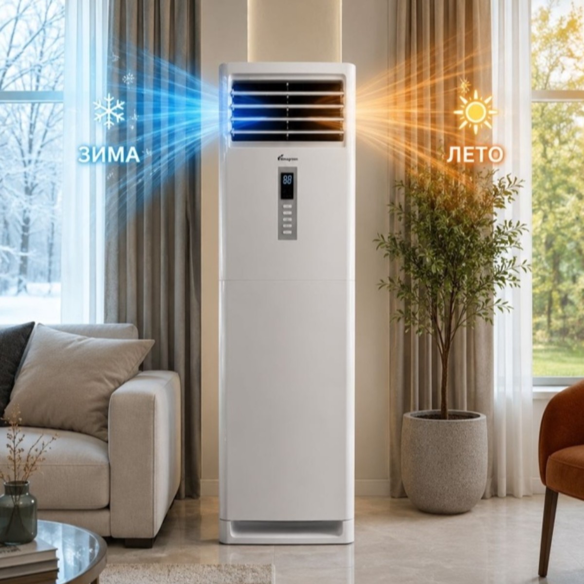 Almagreen AL36000BTU-ST белый + монтажный комплект