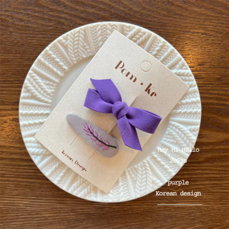 Заколки, фиолетовый бантик