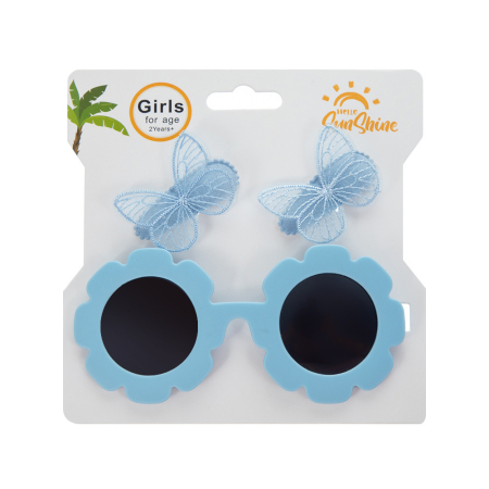 Набор очки + заколки. Голубой