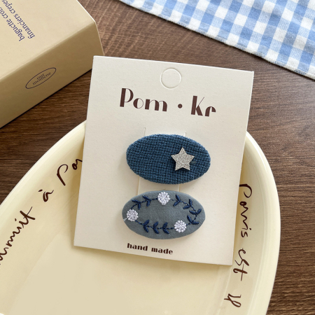 Заколки, синие, звездочка. 2шт